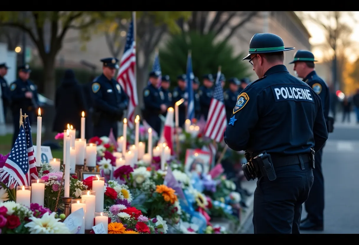 Candlelight memorial for fallen police officer