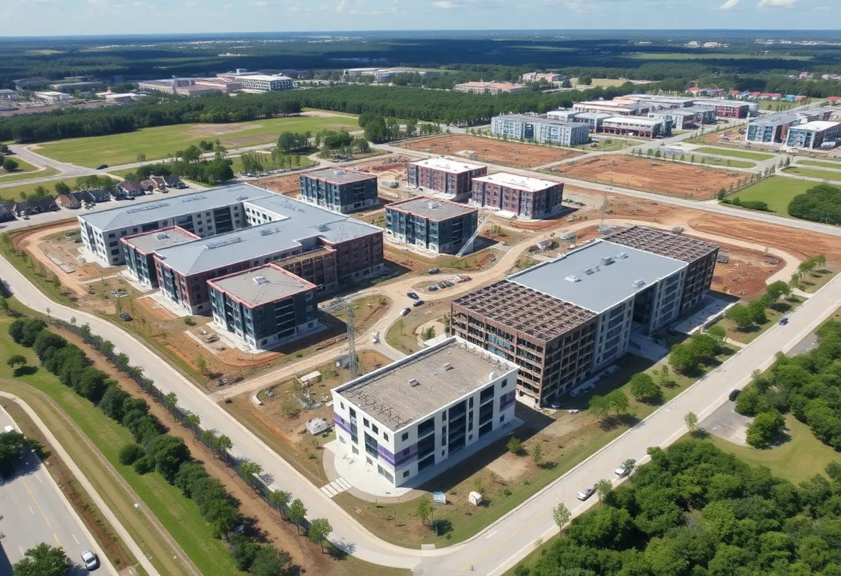 Aerial view of Mitchell Business Park construction site in Florida
