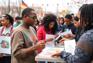 Community members celebrating Martin Luther King Jr. Day in Baltimore.