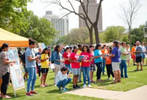 Community gathering celebrating MLK Day in Baltimore with art and performances.