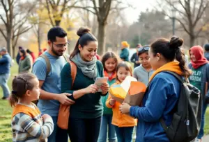 Community members participating in service activities during MLK Day.