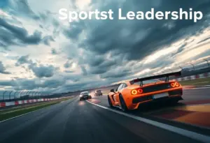 High-speed NASCAR race with cars on a track