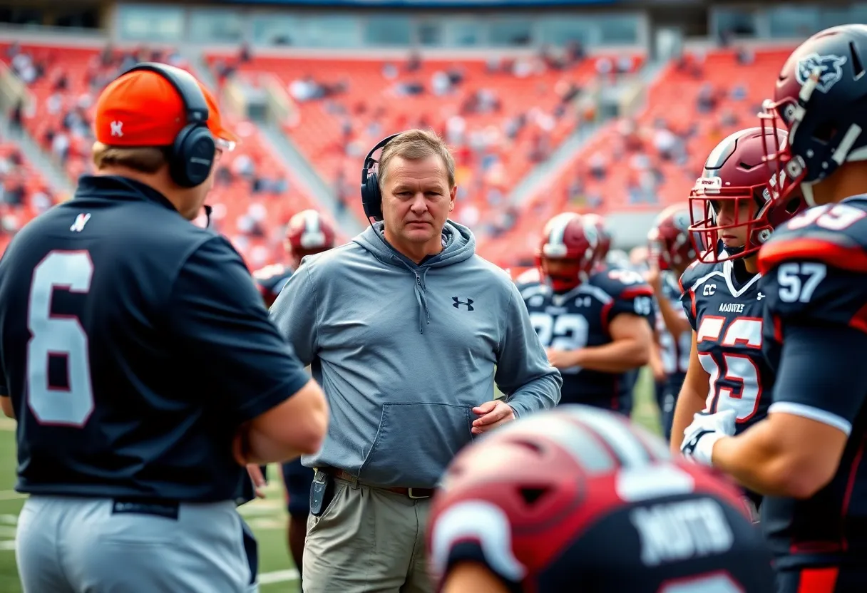 New York Giants head coach leading a team practice session
