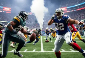 Intense NFL game action week 18