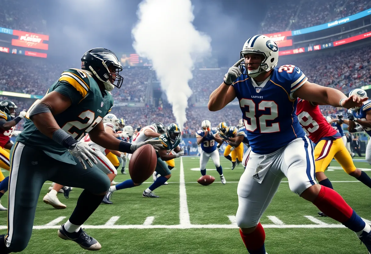 Intense NFL game action week 18