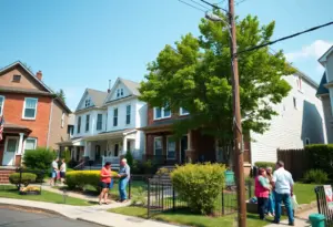 Community members engaged in safety activities in Northeast Baltimore