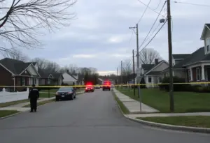 Police investigation scene in Odenton, Maryland