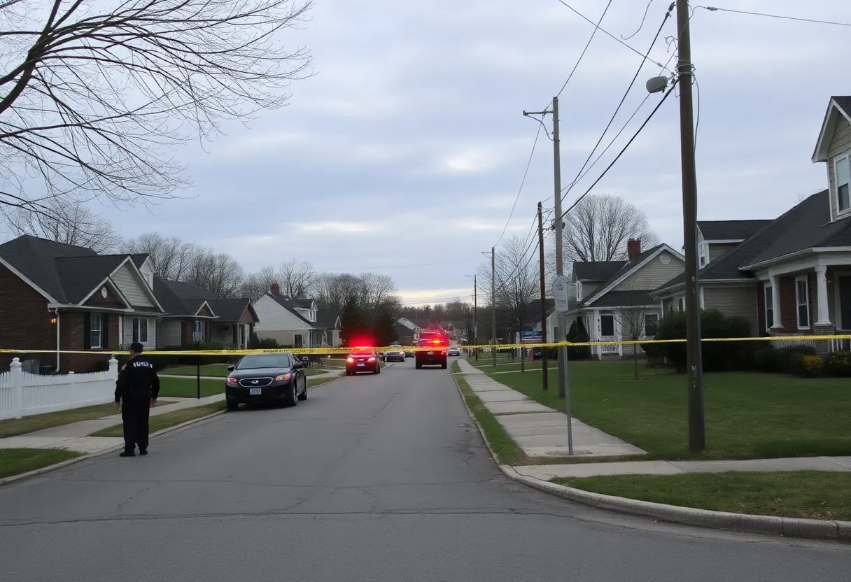 Police investigation scene in Odenton, Maryland