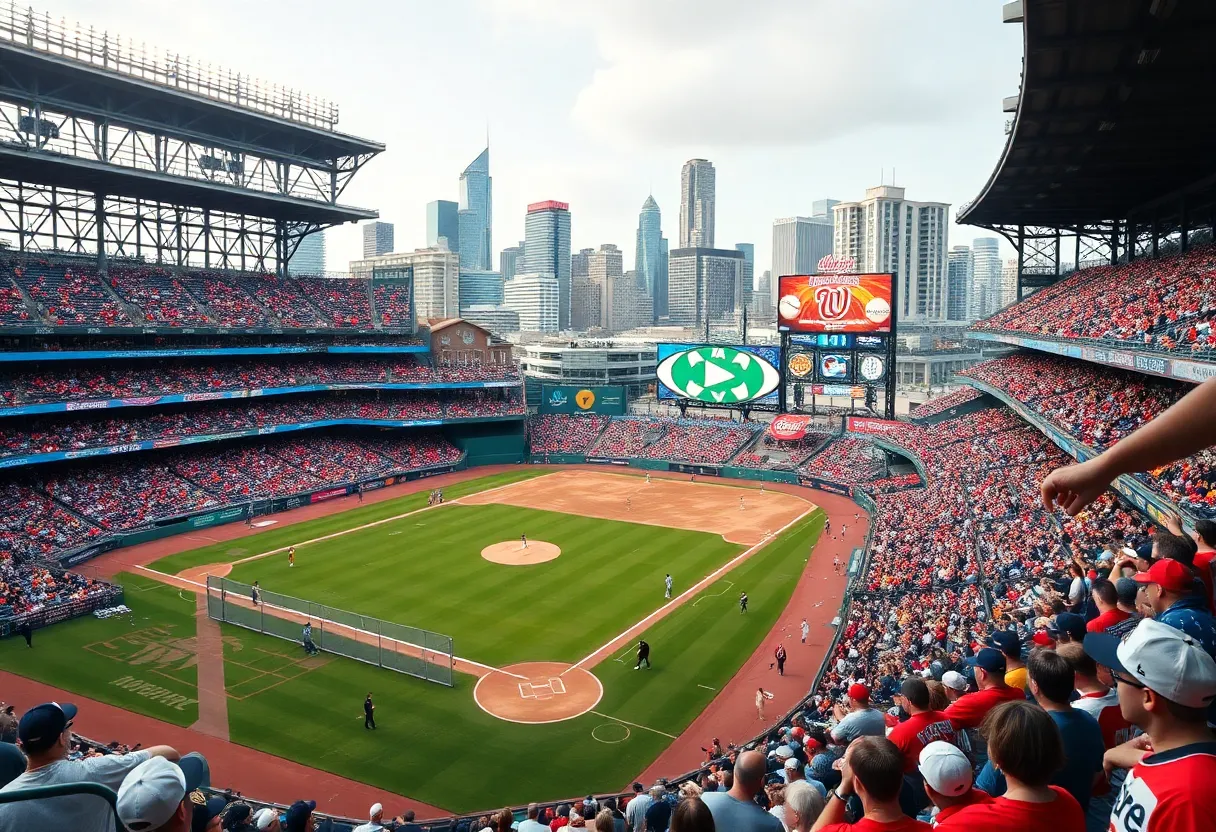 Crowd enjoying a Philadelphia Phillies game at Citizens Bank Park