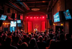 Interior of The 8x10 music venue during a concert.