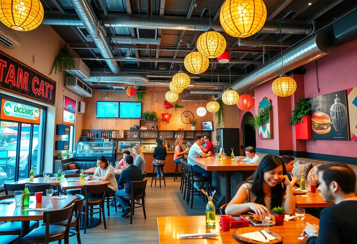 Interior view of The Point in Towson showing the restaurant ambiance and guests enjoying their dining experience.