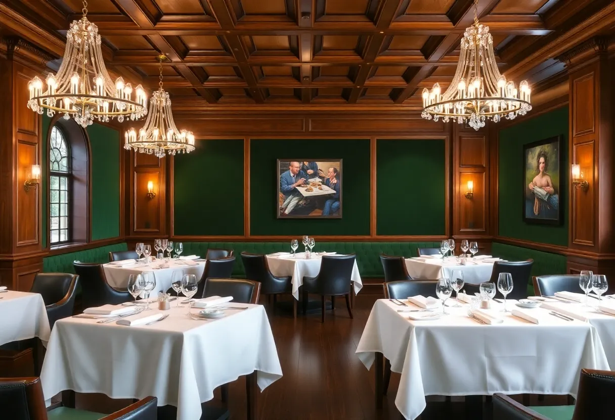 Sophisticated dining area of The Ruxton steakhouse