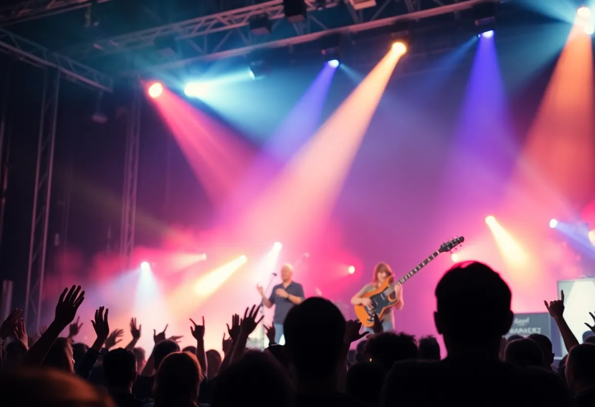 Three Days Grace performing live at a concert