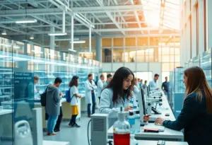 Students conducting research at the University of Maryland campus