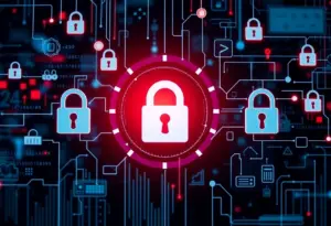 Visual representation of cybersecurity in the context of data protection