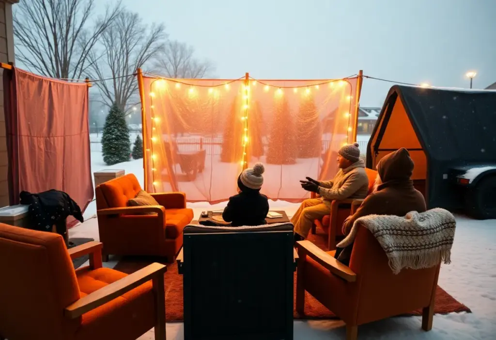Interior of a warming center in Carroll County with residents enjoying warmth during winter