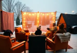 Interior of a warming center in Carroll County with residents enjoying warmth during winter