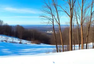 A winter scene in Maryland highlighting the ongoing flu season
