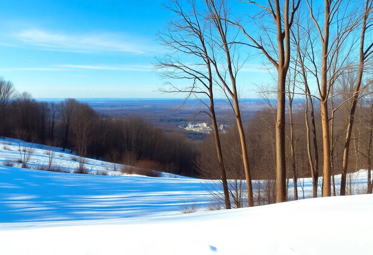 A winter scene in Maryland highlighting the ongoing flu season