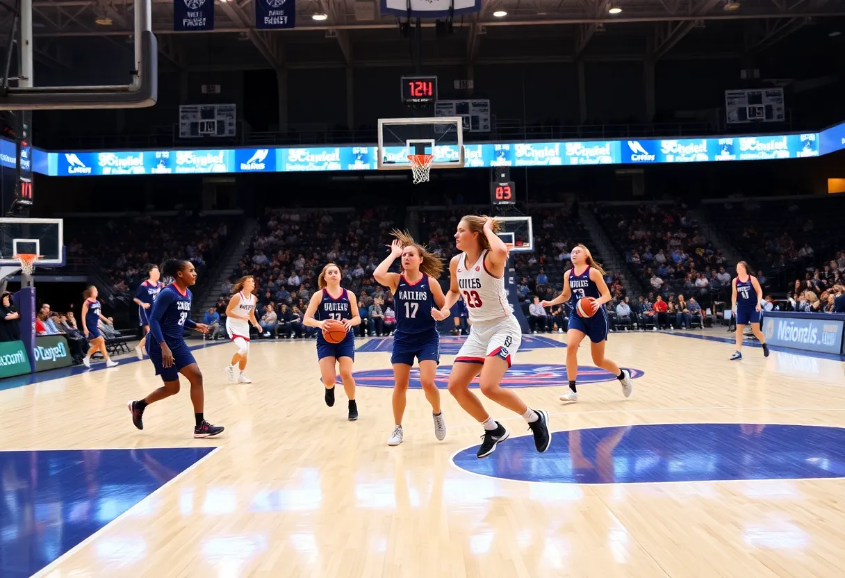 South Carolina women's basketball team in action against Coppin State