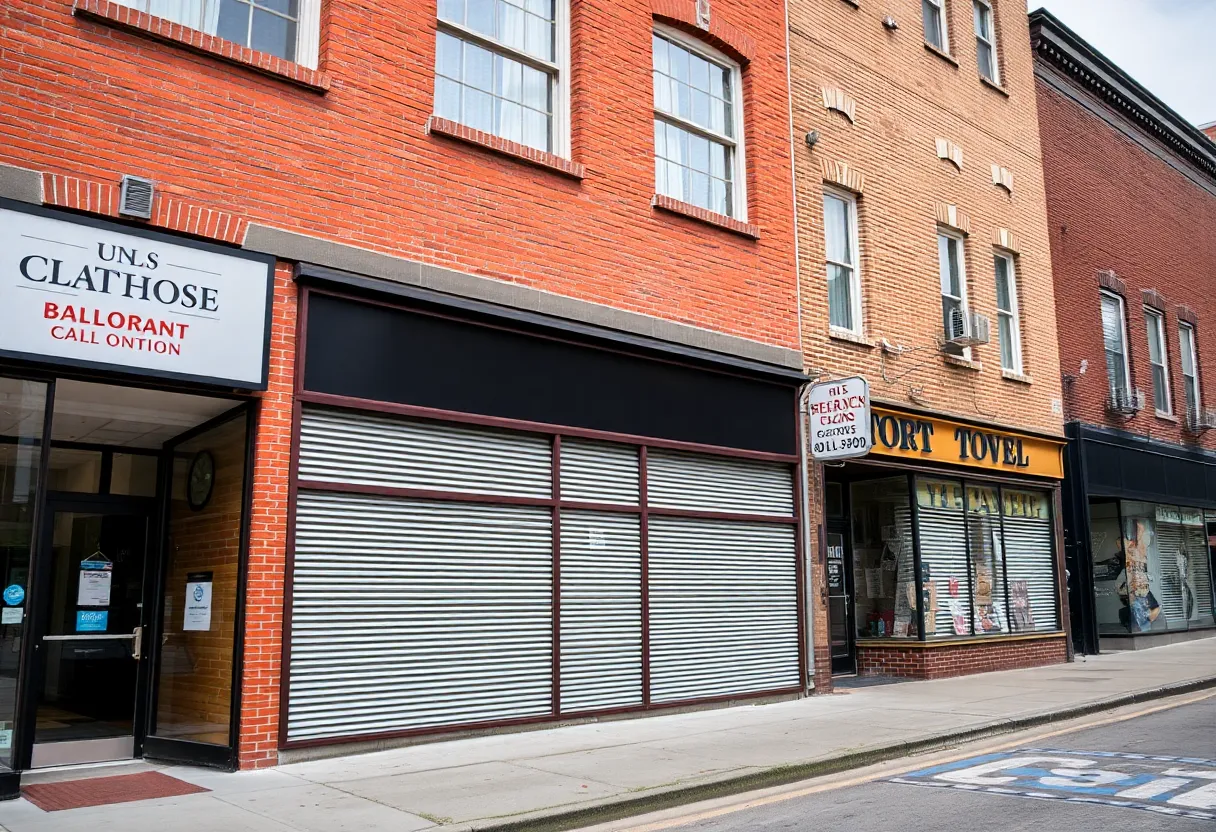 Closed storefronts in Baltimore as part of the BOOST program.