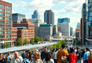 Cityscape of Baltimore representing economic growth and diversity