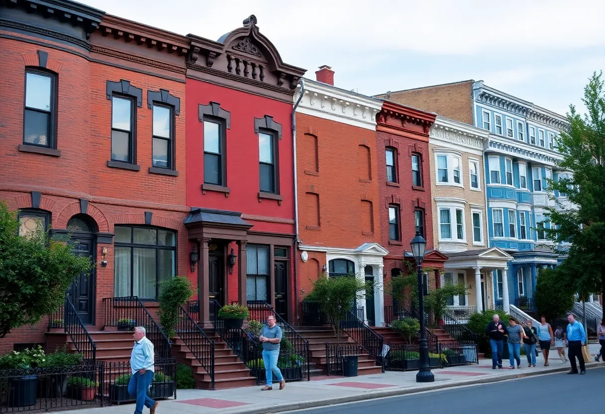 A collage of historic and modern homes in Baltimore, Maryland