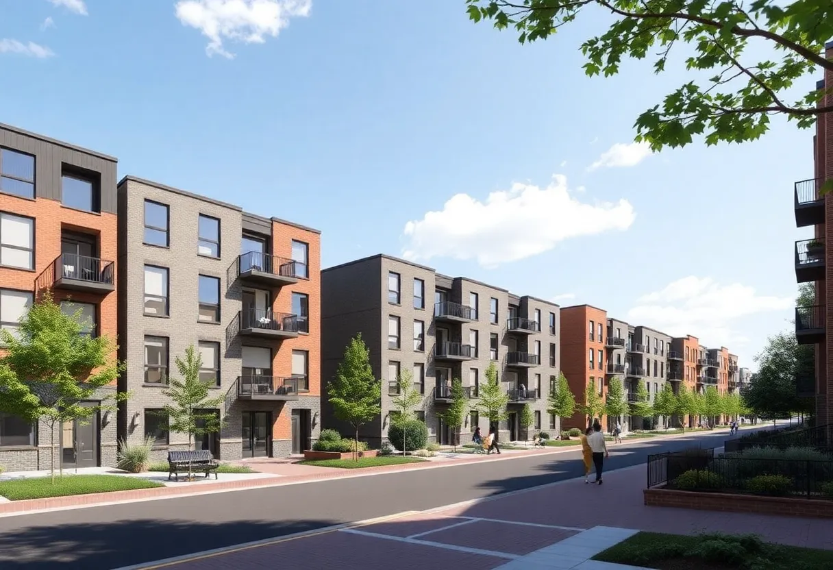 New residential homes in Baltimore showcasing community revitalization efforts.