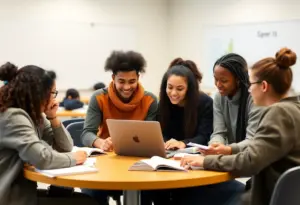 High school students participating in Loyola University business academy