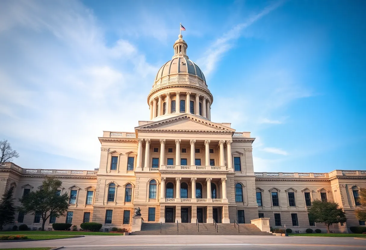 Maryland State Capitol Building with advocacy theme
