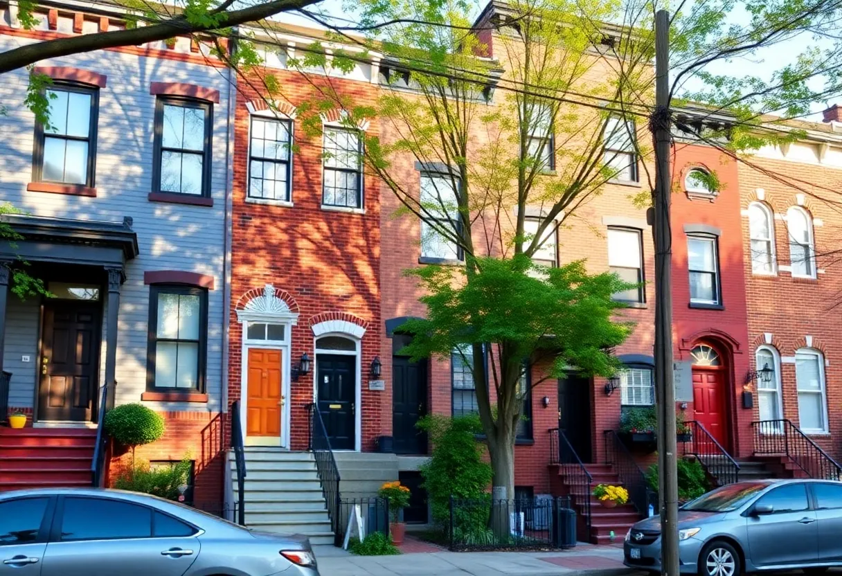 Real estate properties in a Baltimore neighborhood
