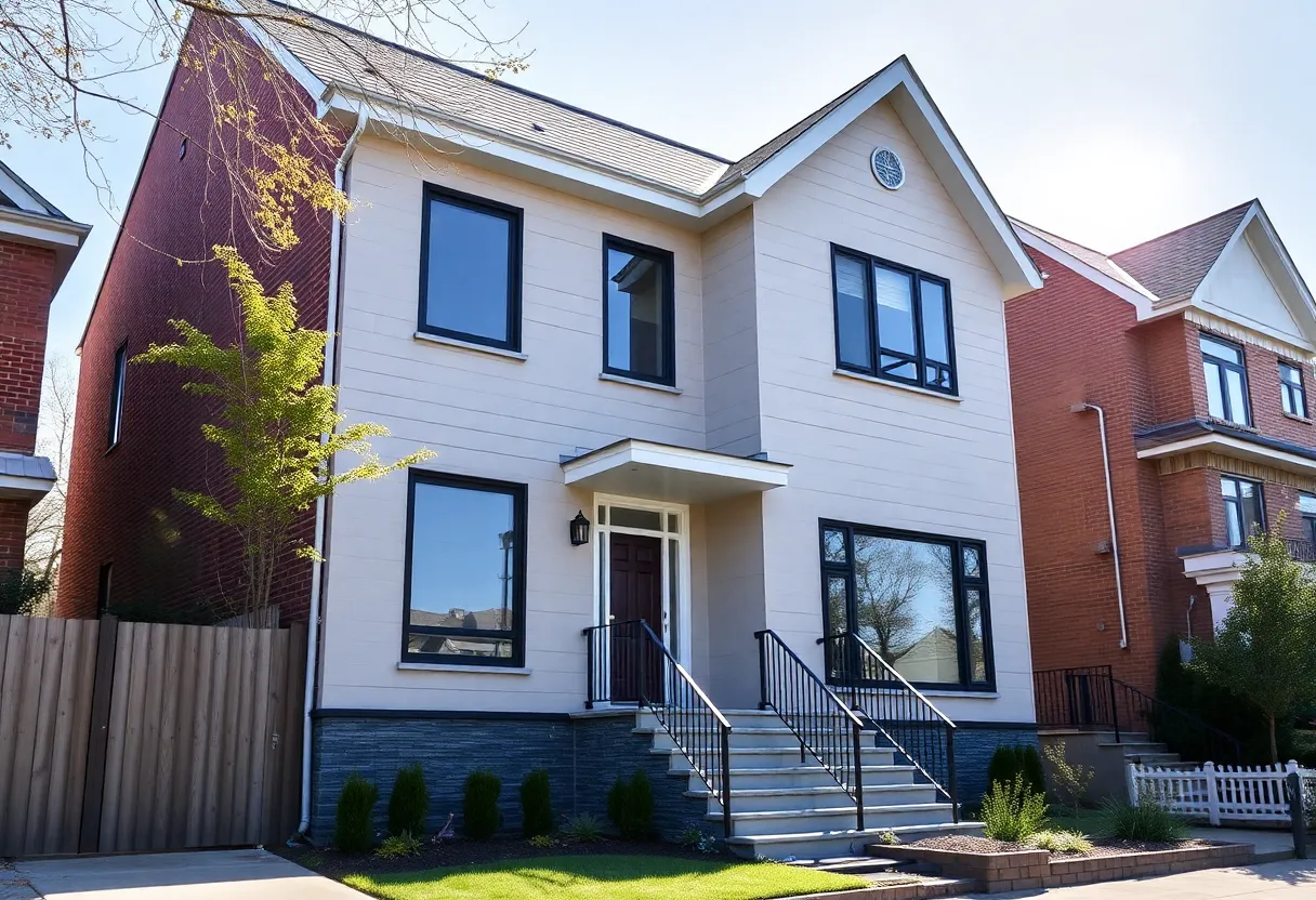 A newly constructed home in Baltimore with beautiful architecture